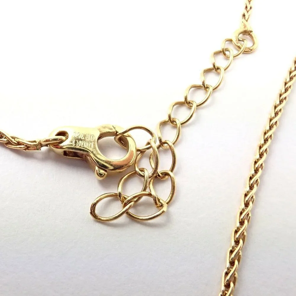 Authentic! Christian Dior 18k Yellow Gold Lapis Diamond Egg Pendant Necklace​ - Picture 5 of 10
